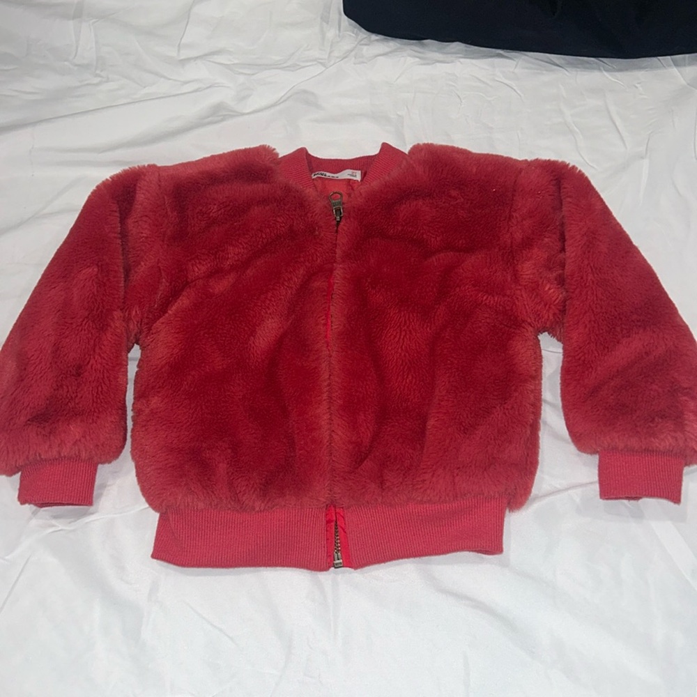 Toddler Red Faux Fur Coat